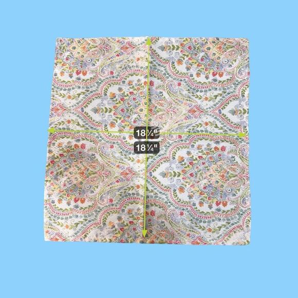 J. Queen New York Paisley Napkins Indoor Outdoor Picnic Set Of 8 18"  Polyester - Picture 6 of 9